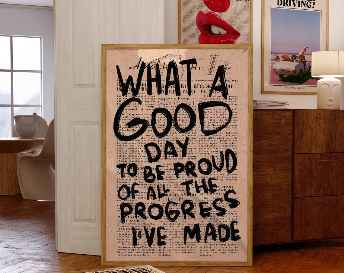 70s Typography Poster, Psychedelic Quote Art