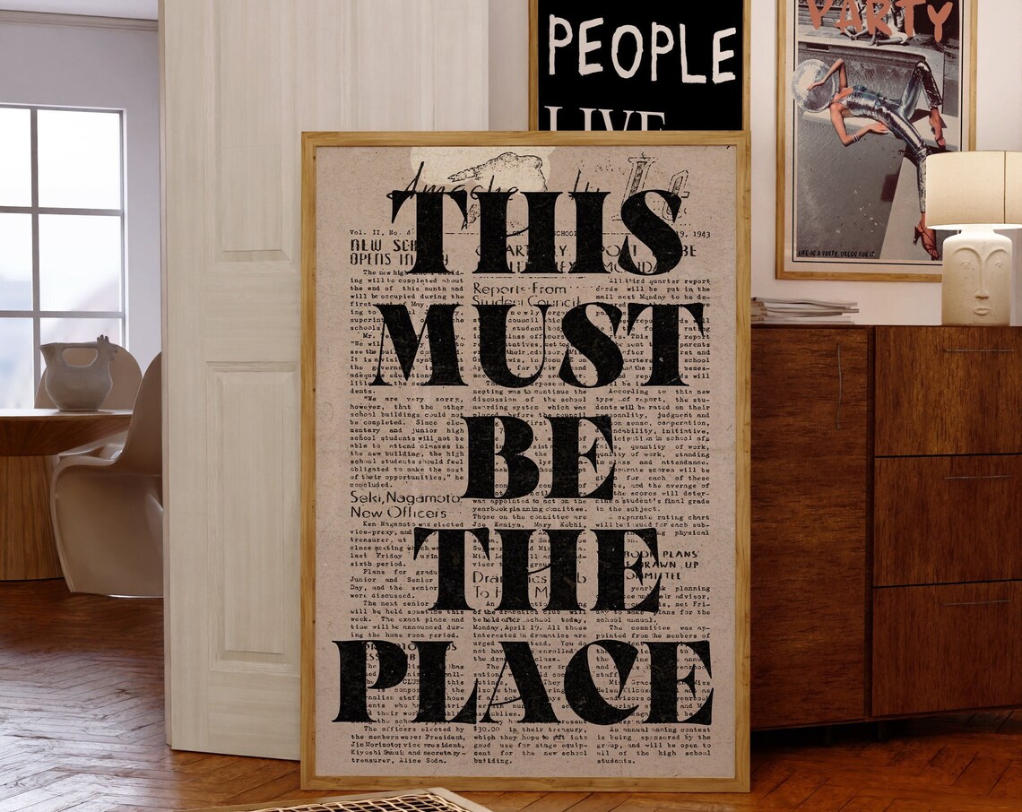 70s Psychedelic Typography Vintage Poster Print
