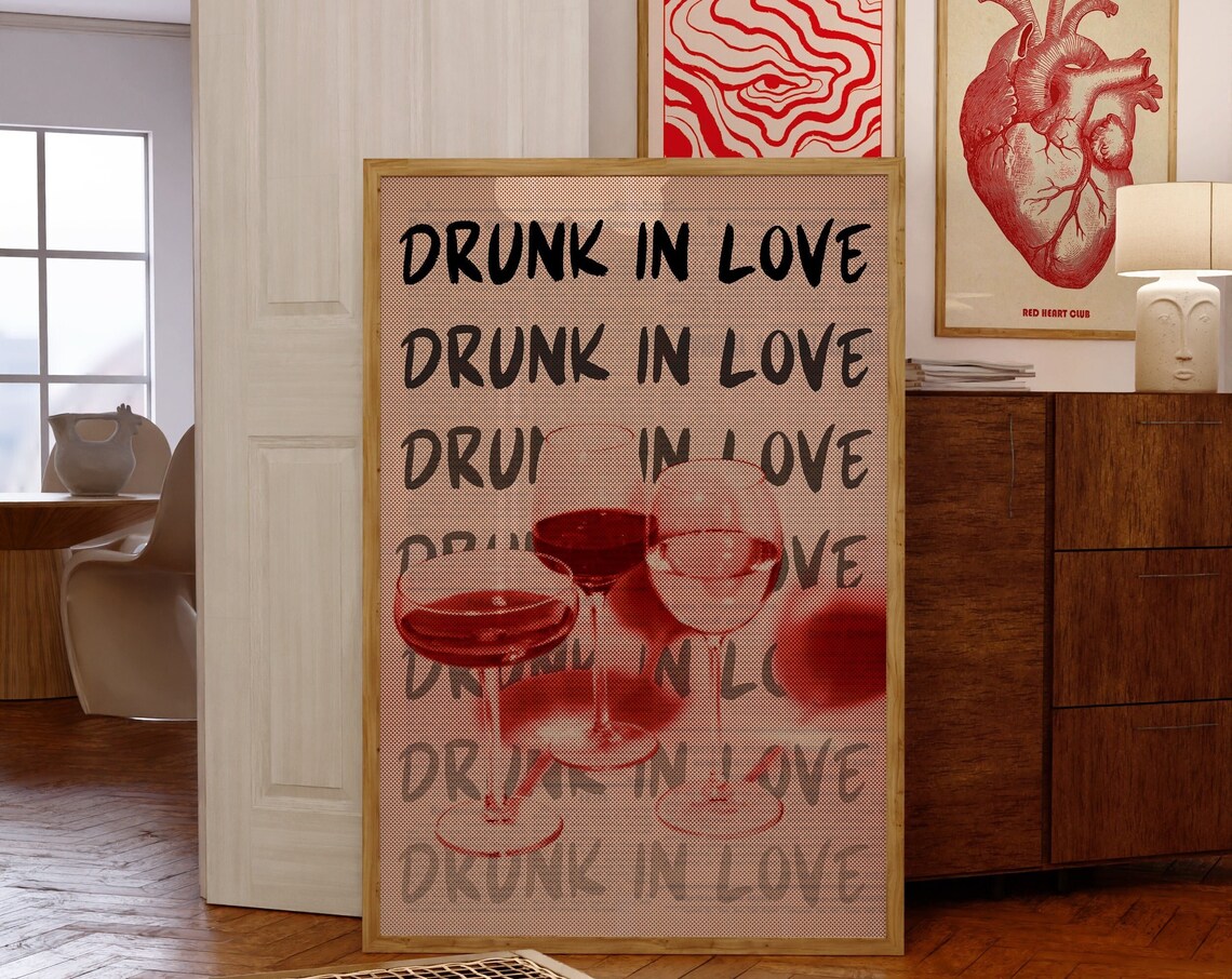 Wine 70s Retro Psychedelic Poster Art Print
