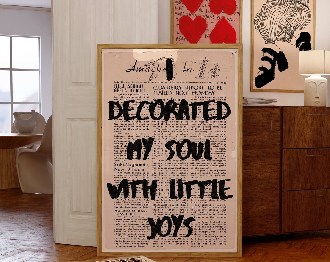 Heartfelt Decorated My Soul With Little Joys Newspaper Poster