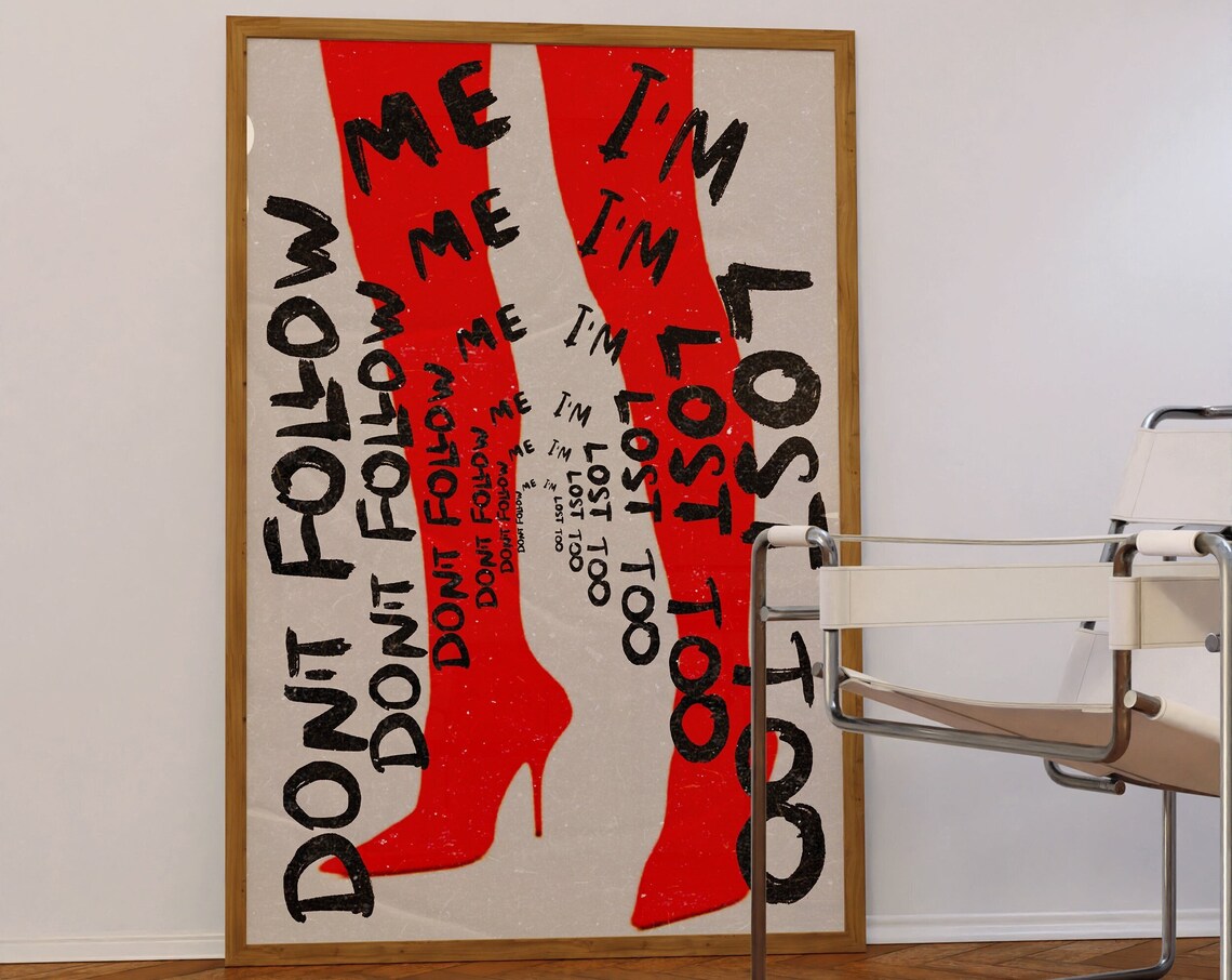 Red Shoes 70s Psychedelic Typography Art Print