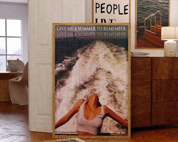 Give Me a Summer to Remember Retro Photo Collage Summer Art Poster
