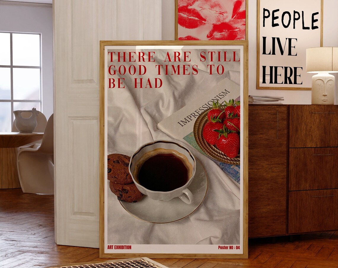 Coffee Retro 70s Psychedelic Funky Art Print