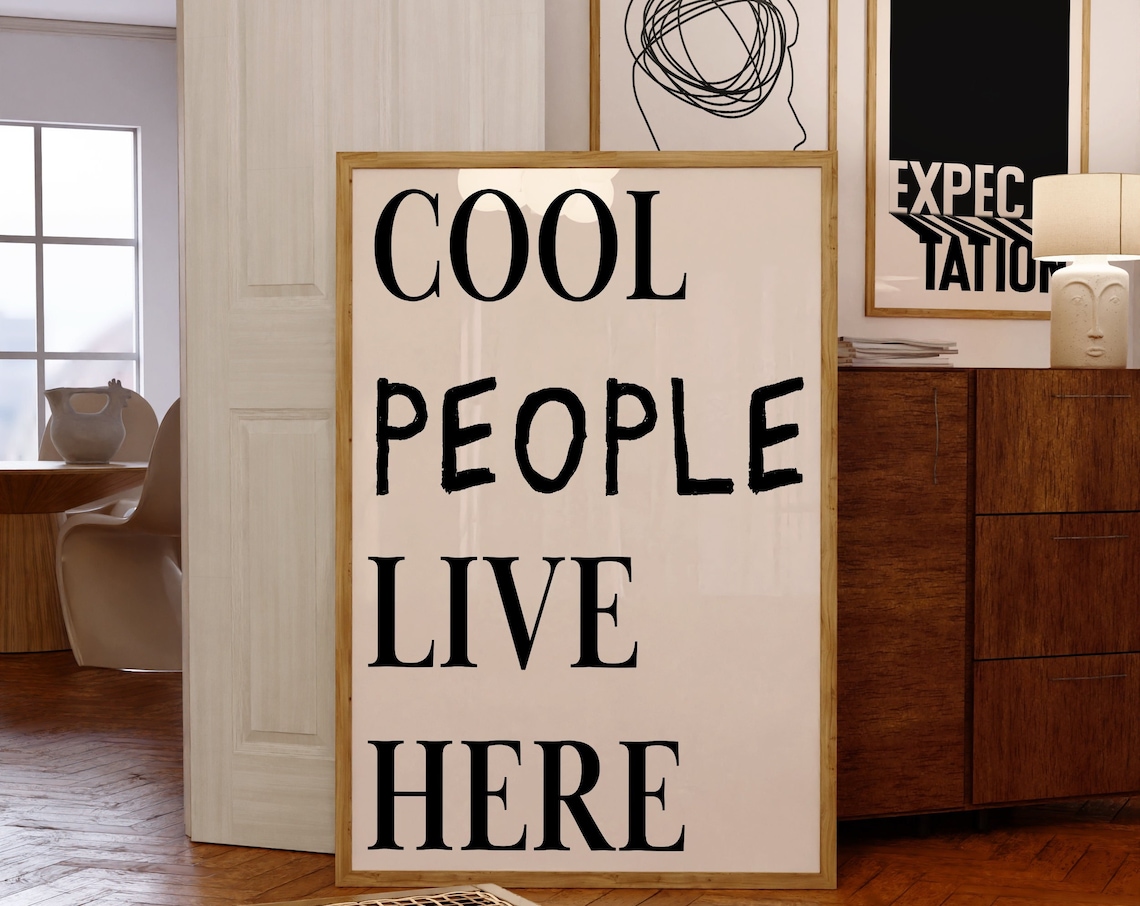 Typography Print, Neutral Minimalist Poster
