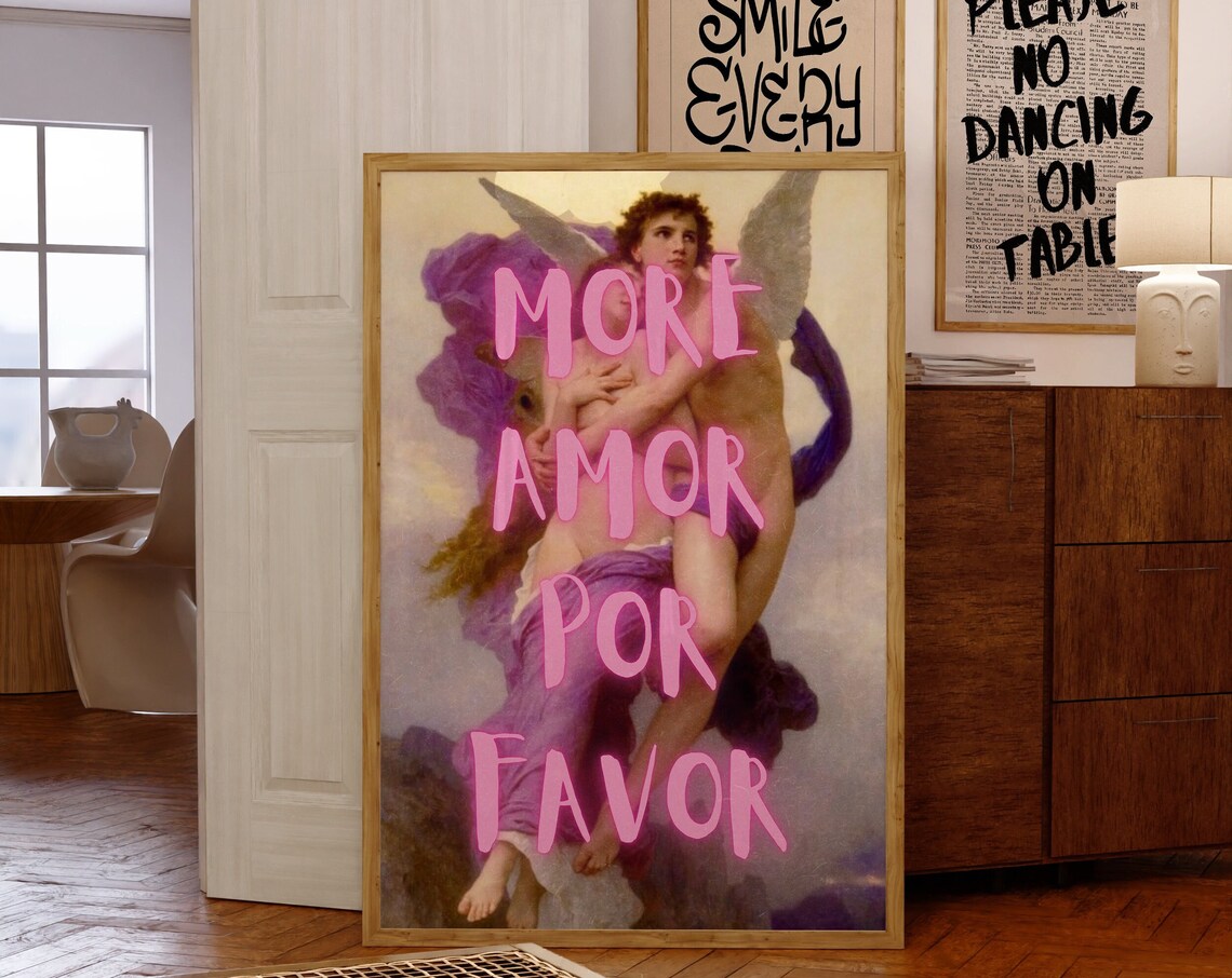 Amore Poster, Maximalist Y2K Psychedelic Decor