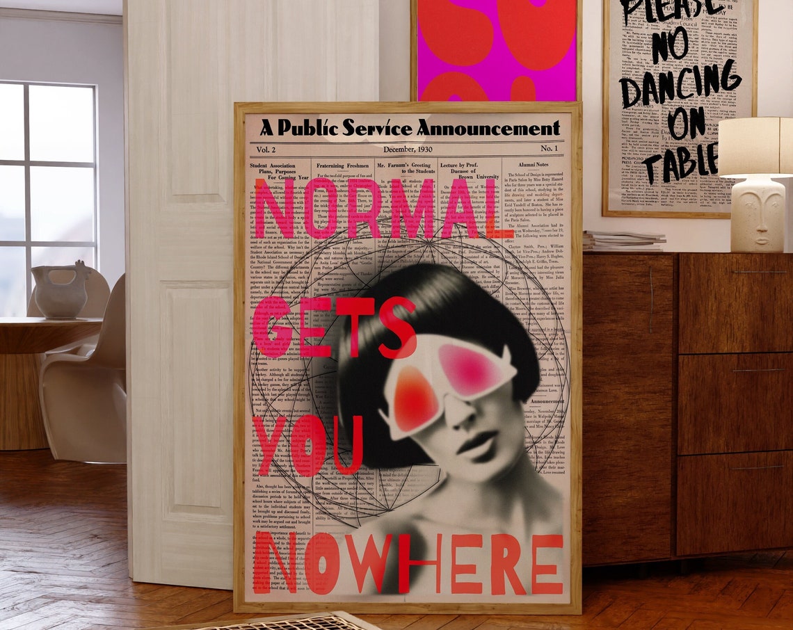 Bold Normal Gets You Nowhere 1930 Newspaper Typography Poster