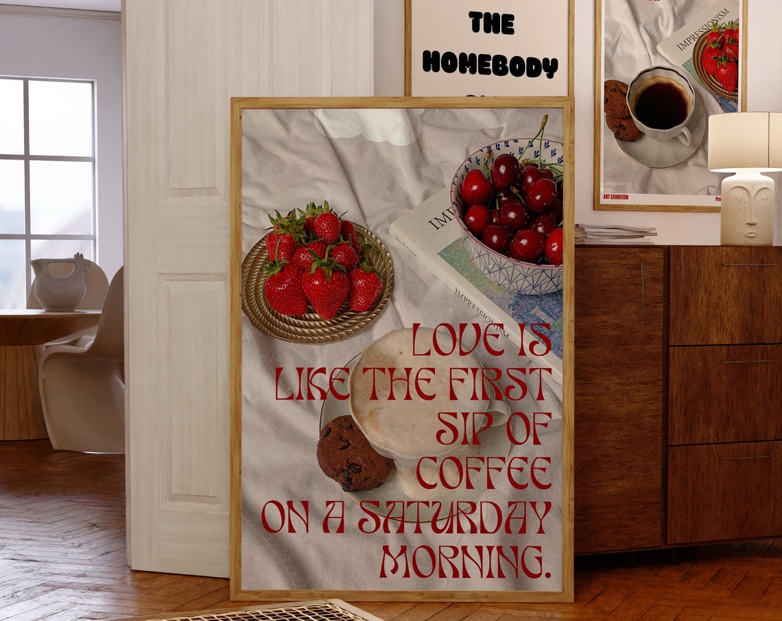Cherry Poster 70s Retro Kitchen Wall Art