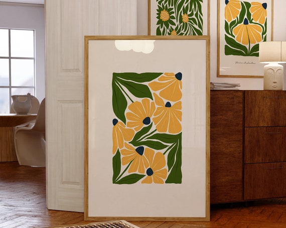 Floral Flower Power 70s Retro Art Print