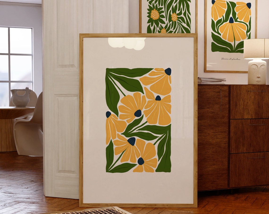 Floral Flower Power 70s Retro Art Print