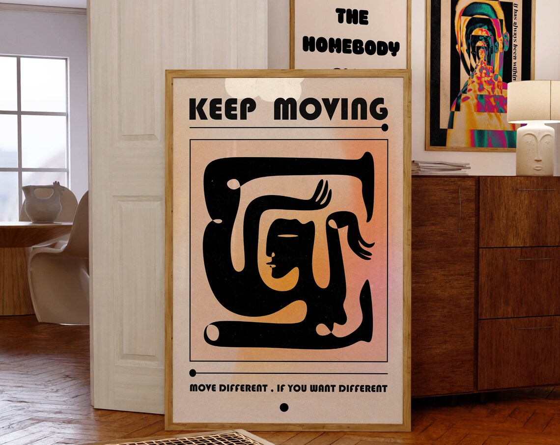 Self Affirmation Art Print, 70s Psychedelic Retro