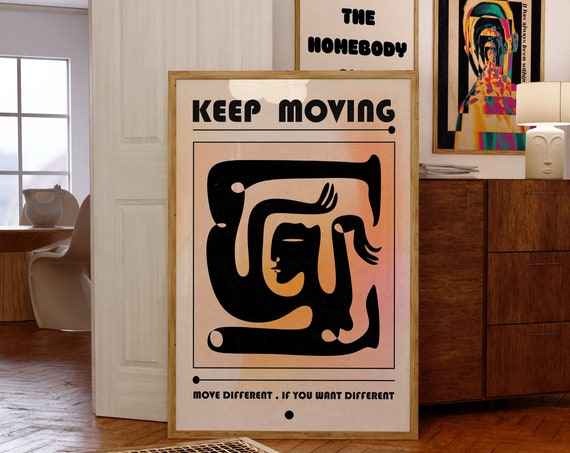 Self Affirmation Art Print, 70s Psychedelic Retro