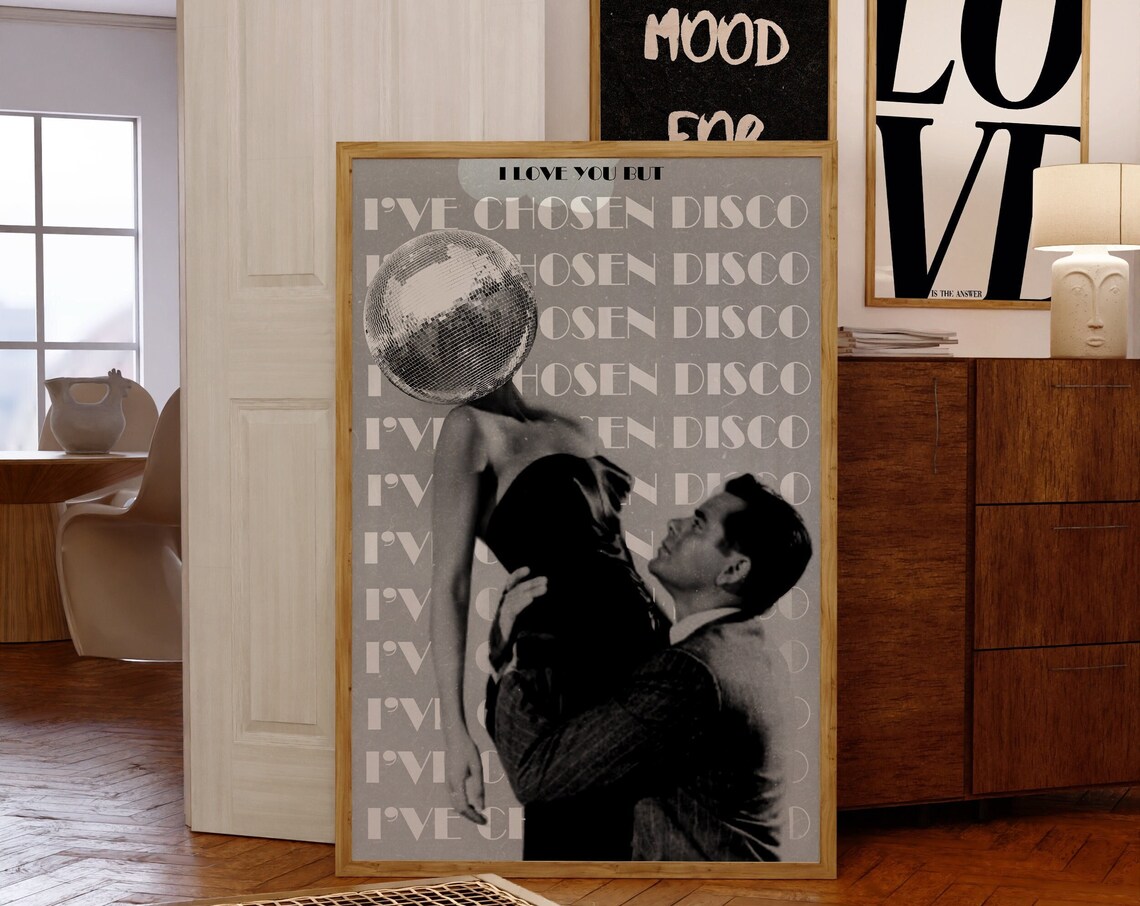 I Love You But I Have Chosen Disco Ball Head Dance Couple Poster
