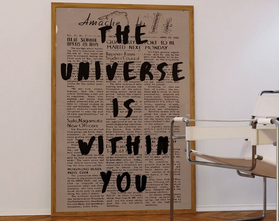 The Universe Is Within You Retro Newspaper Psychedelic Art Poster