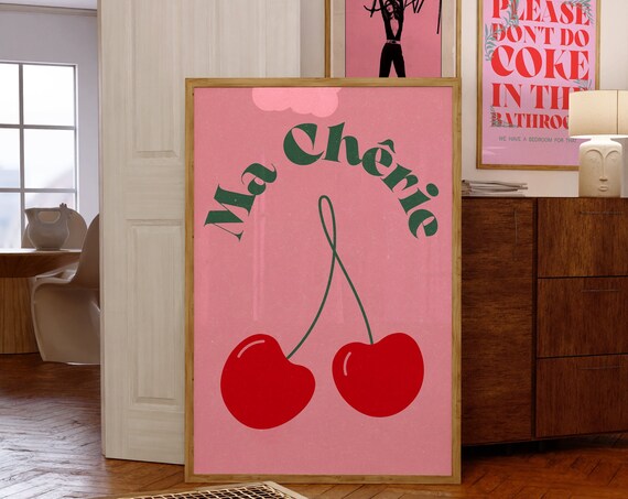 Cherry 70s Retro Psychedelic Art Print