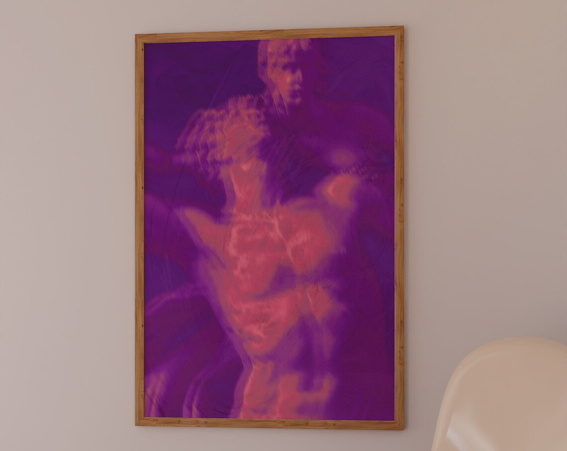 Aura Gradient 70s Retro Psychedelic Art Print