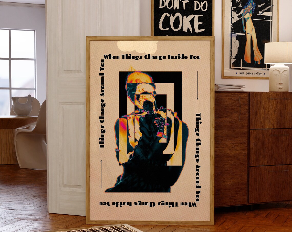 Psychedelic Aura Retro Room Decor Art Print