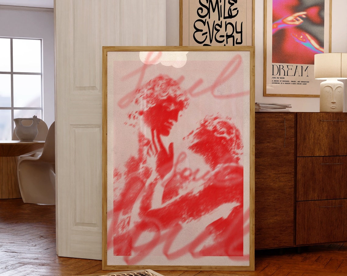 Red Aura 70s Psychedelic Love Poster