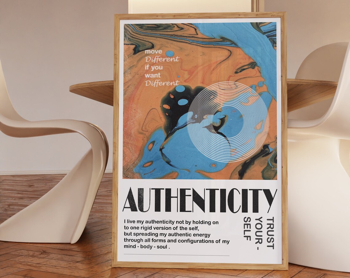 Authenticity Trust Yourself Fluid Abstract Affirmation Poster