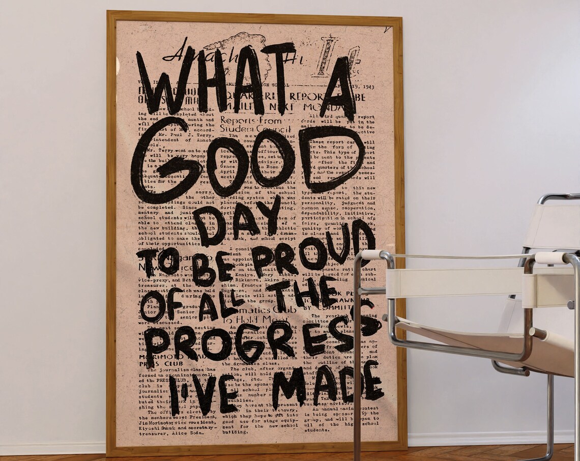 70s Typography Print, What A Good Day Retro Poster