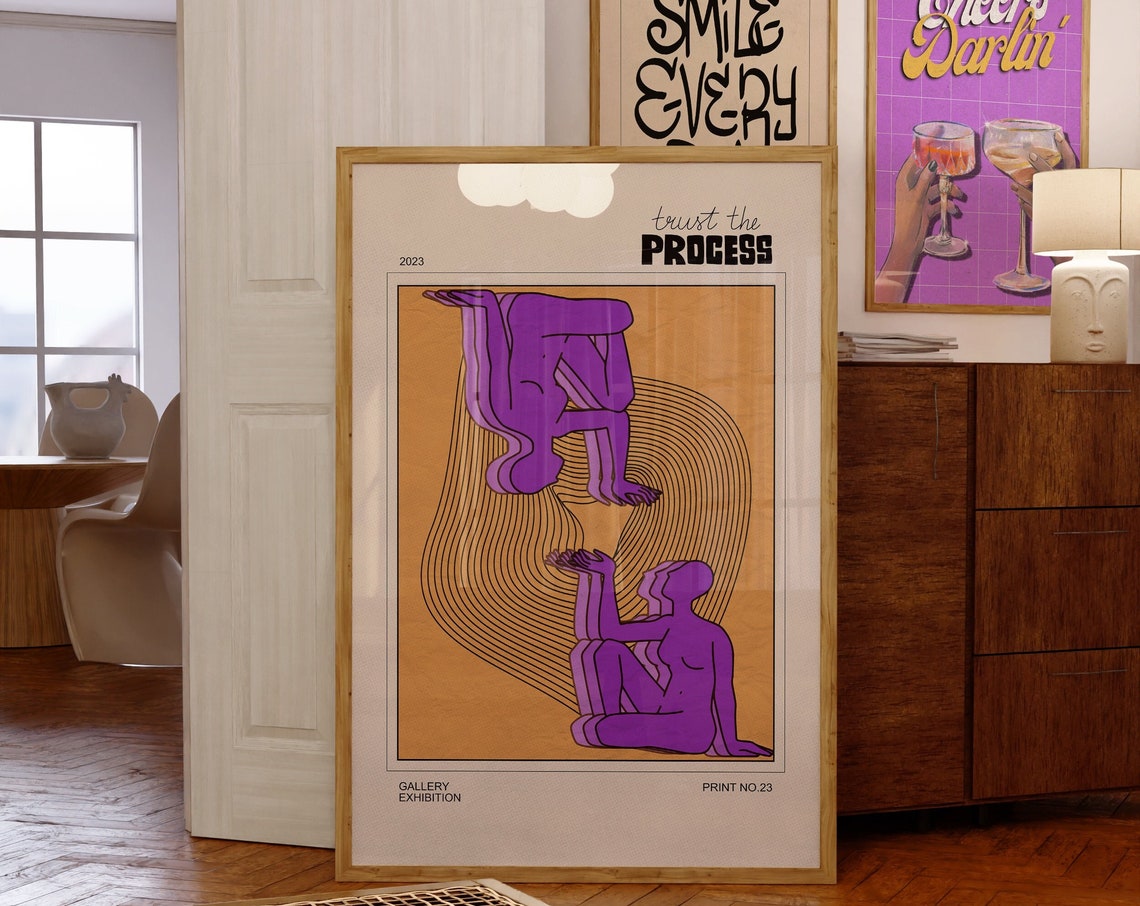 Trust The Process 2023 Retro 70s Gallery Exhibition Art Print