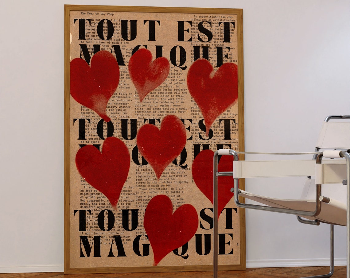 Retro Love 70s French Quote Art Print