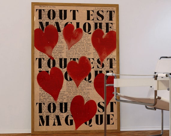 Retro Love 70s French Quote Art Print