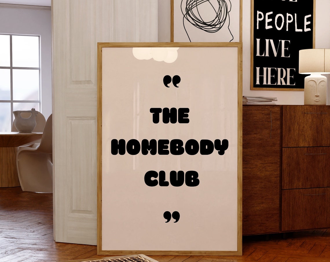 The Homebody Club Cozy Retro Bold Typography Introvert Wall Art