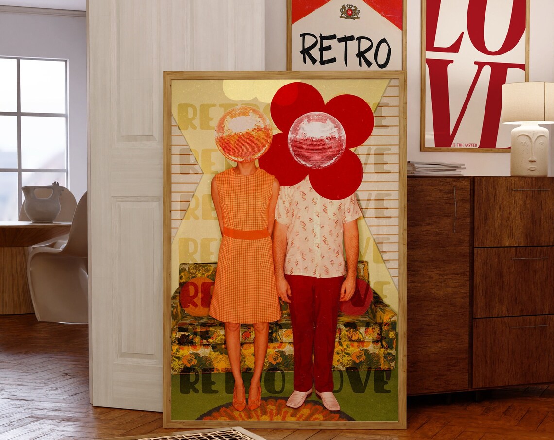 Retro Love Magazine Poster, 70s Psychedelic Art Print