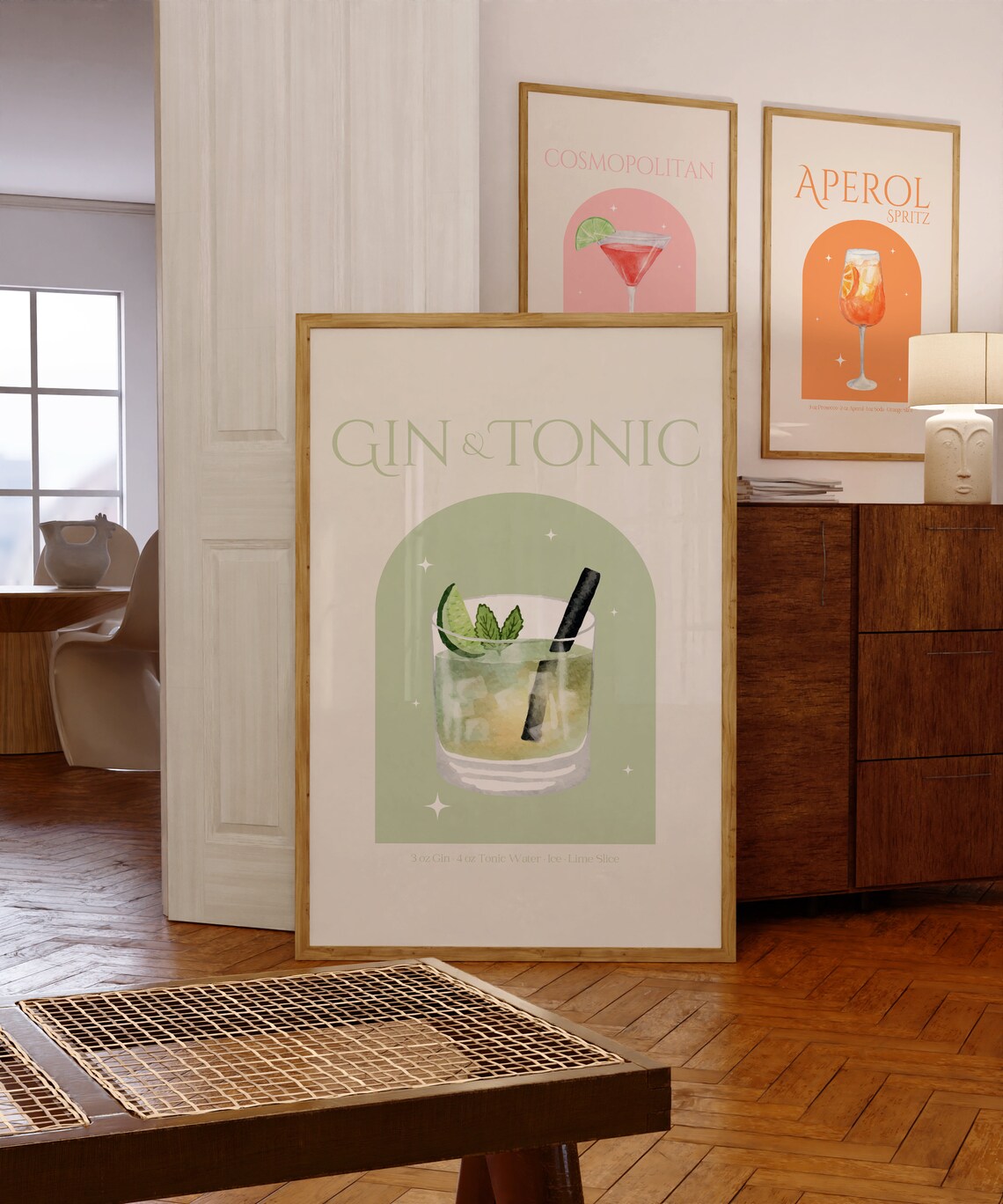 Gin Tonic Cocktail Poster for Kitchen Bar Cart - Image 3