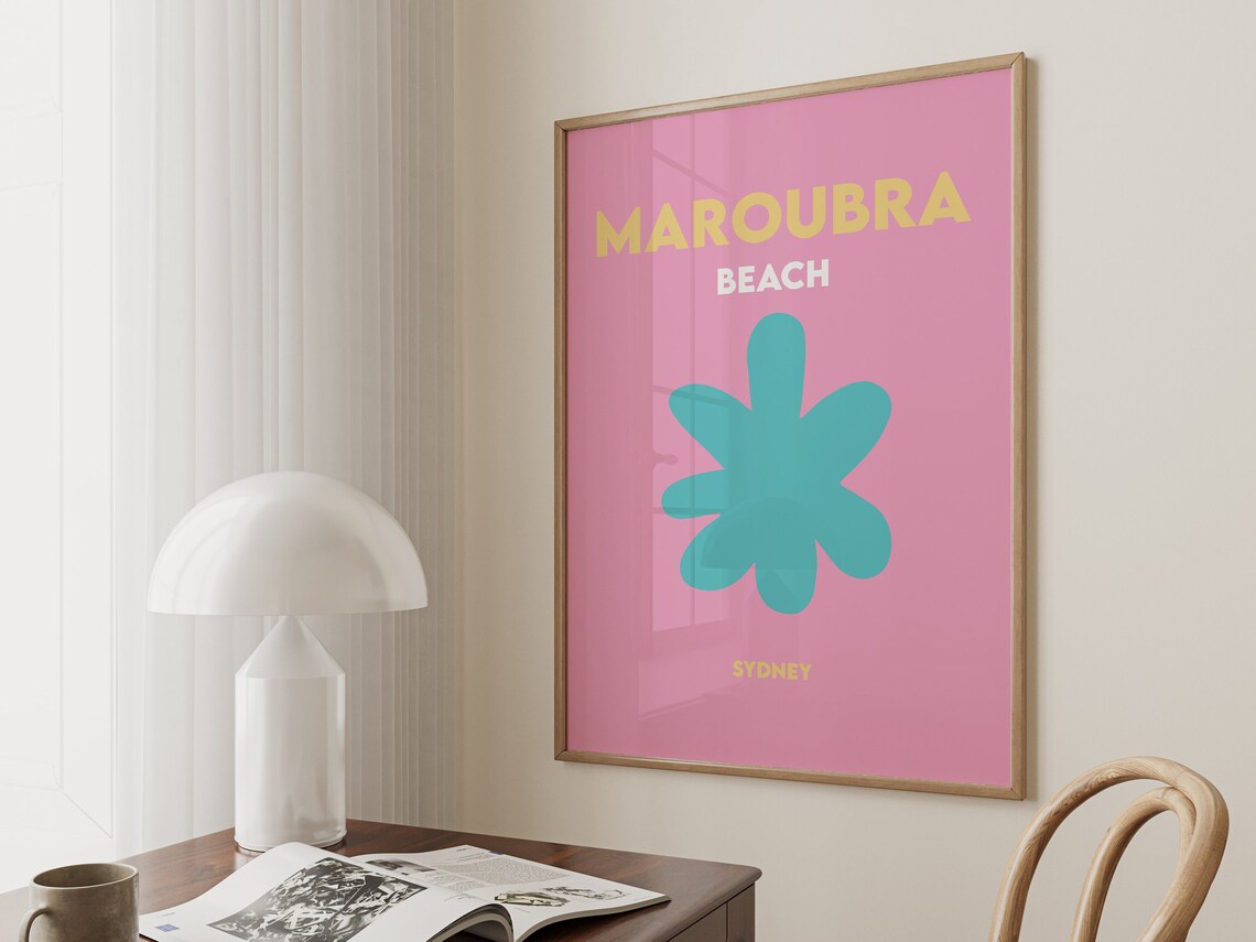 Maroubra Beach Minimalist Travel Poster, Australia - Image 5