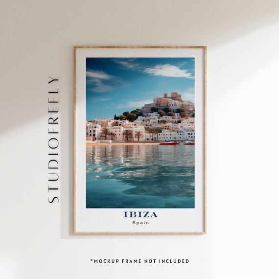 Ibiza Spain Old Town Turquoise Waters Photostyle Travel Poster