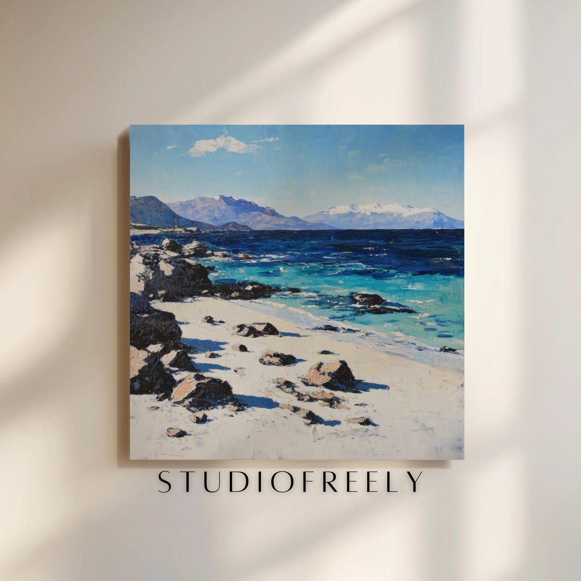 Coastal Seascape Painting Beach Decor Art Print File