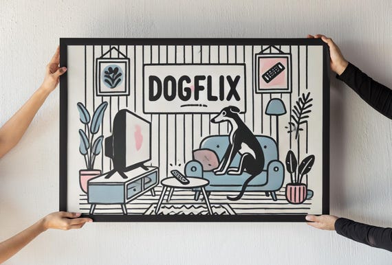 Funny Dog Print Retro Home Poster Quirky Animal Lover Wholesome Prints Greyhound Decoration Unique Posters Artful Art Print