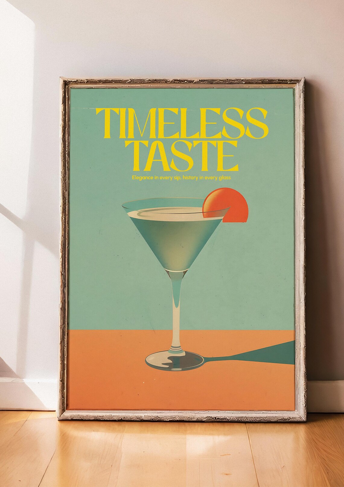 Timeless Taste Retro Cocktail Poster, Vintage Style