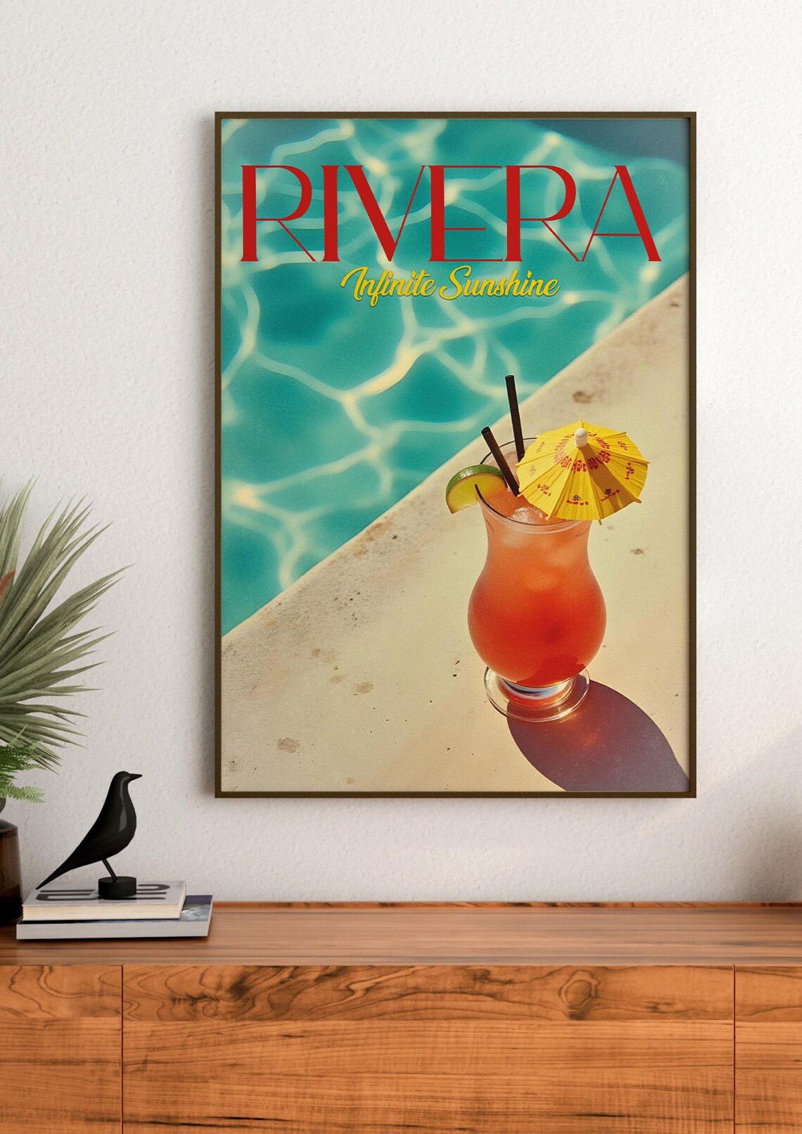 Riviera Infinite Sunshine Cocktail Pool Retro Poster - Image 2