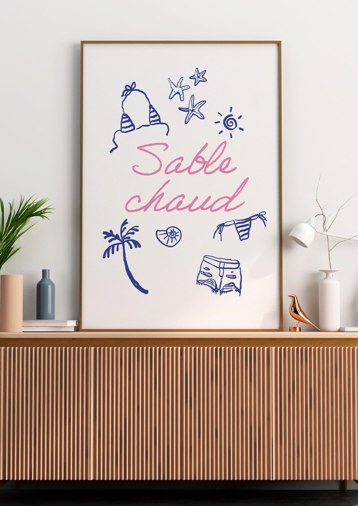 Hot Sand Minimalist Poster, Pink Typography - Image 3