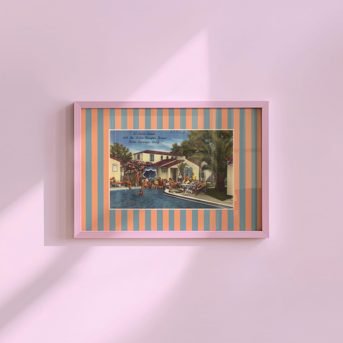 El Palms Court Palm Springs Pool Party Postcard Collage Poster