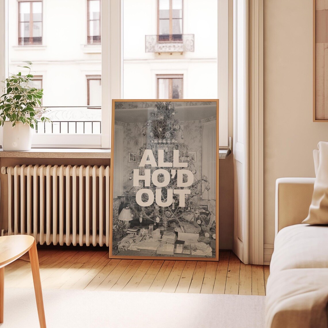 All Hod Out Vintage Christmas Funny Retro Photo Humor Holiday Poster