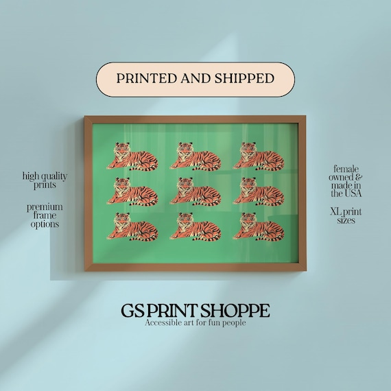 Green Tiger Horizontal Art Print