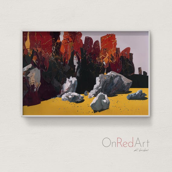 Desert Canyon Art Print Abstract Red Rock Landscape