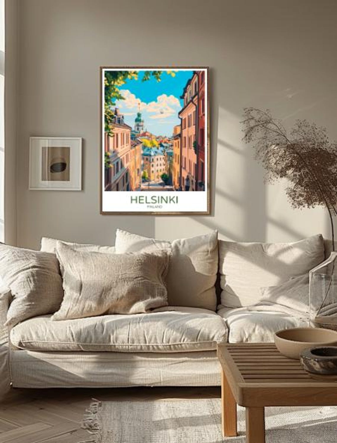 Helsinki Finland Historic Street View Cathedral Old Town Travel Poster - Image 2