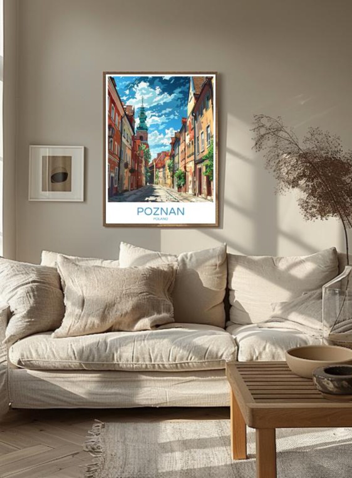 Poznan Poland Historic Old Town Cobblestone Street Travel Poster - Image 2