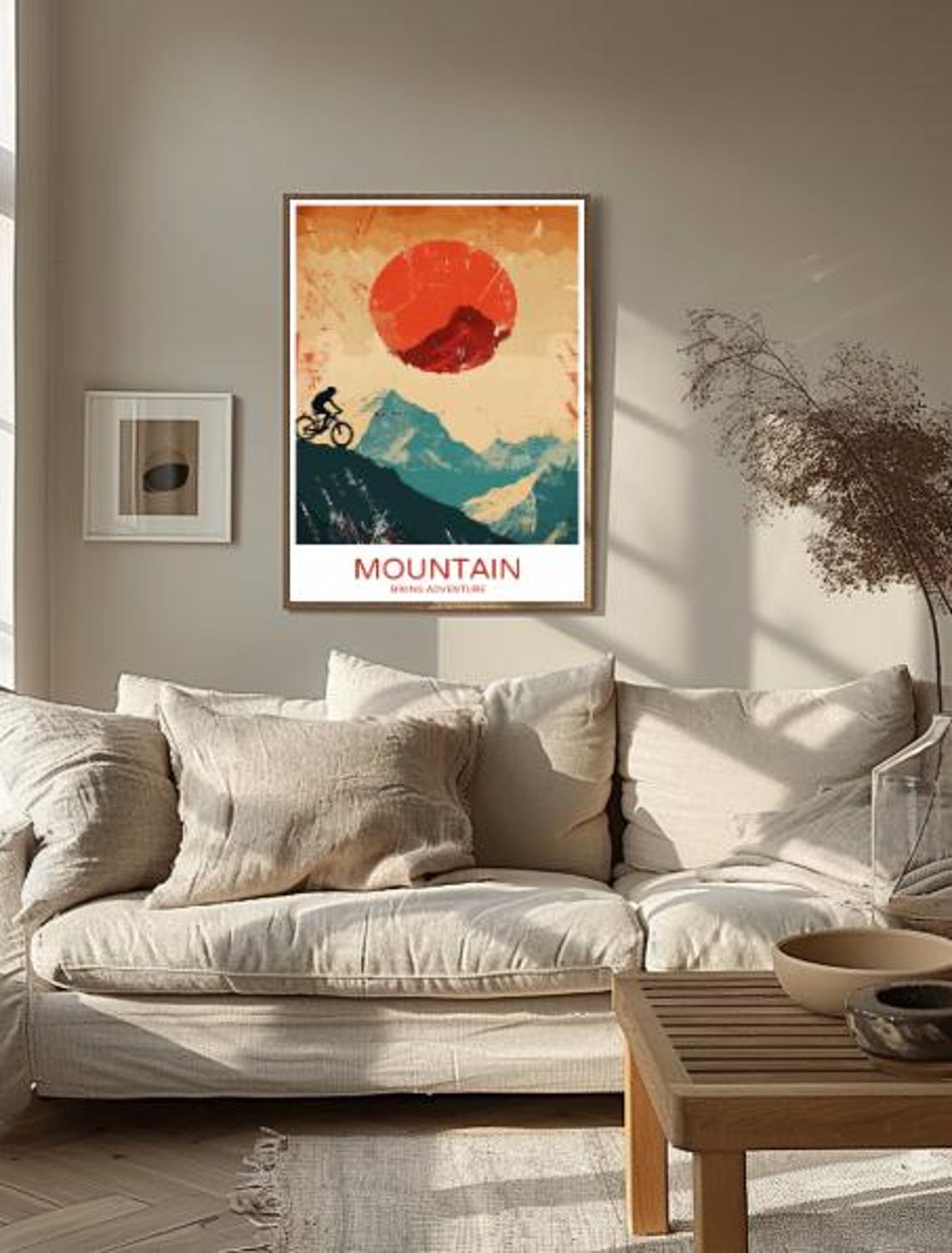 Mountain Biking Adventure Poster Cyclist Silhouette At Sunset - Image 2