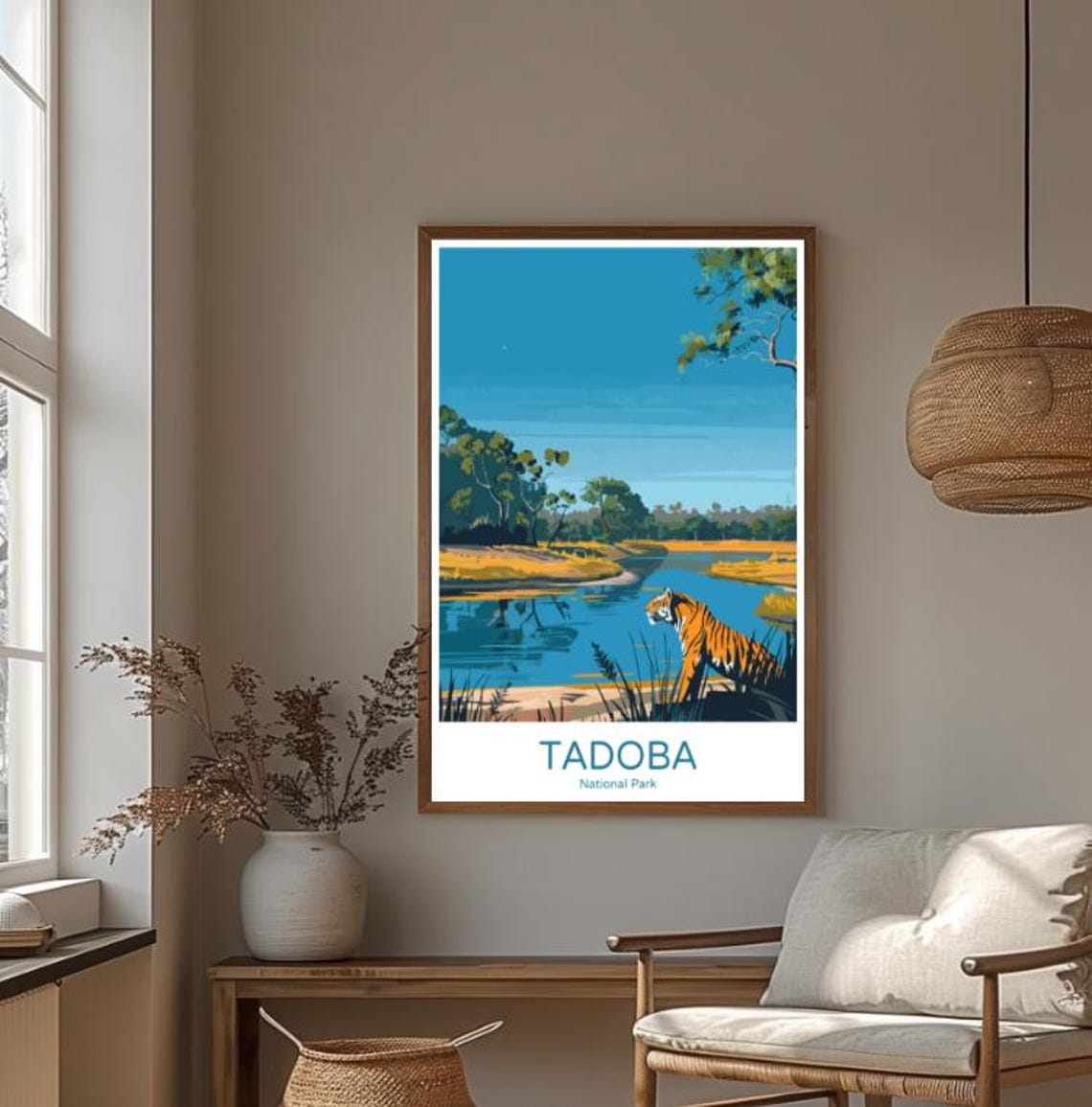 Tadoba National Park Travel Postervintage Wildlife Wall Art India Tiger Safari Print Scenic Nature Decor Indian Travel Gift For Home - Image 4