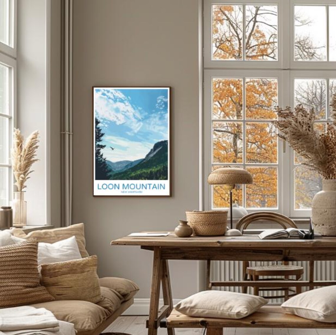 Loon Mountain New Hampshire Forest Valley Peak Travel Poster - Image 4