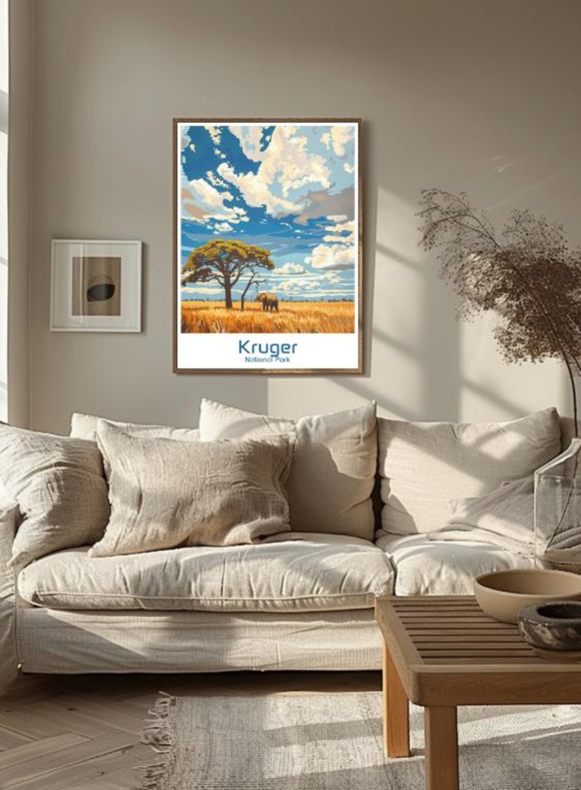 Kruger National Park Elephant under Acacia Savanna Safari Poster - Image 3