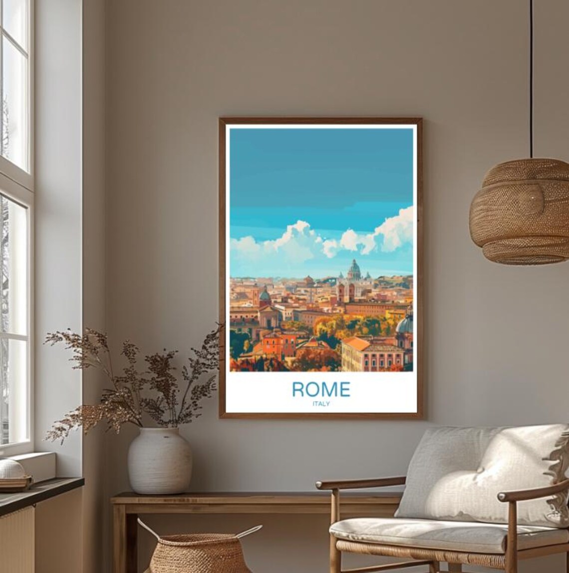 Rome Skyline with St Peters Dome the Eternal City Travel Poster - Image 3
