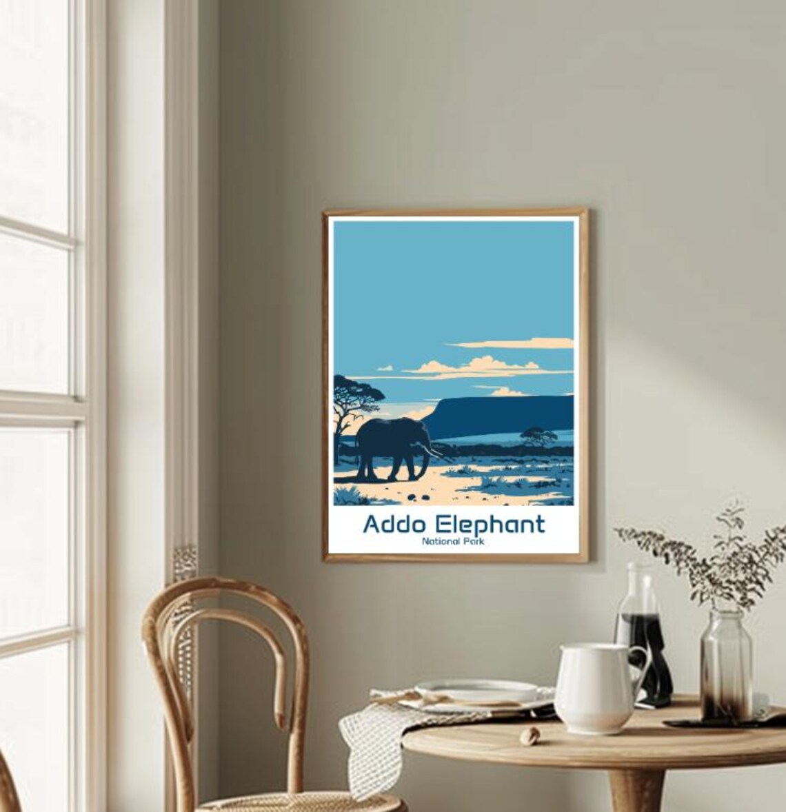 Addo Elephant National Park Elephant Safari Vintage Travel Poster - Image 2