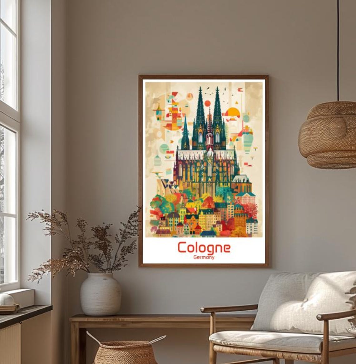 Cologne Germany Cathedral Geometric Collage Cityscape Poster - Image 4
