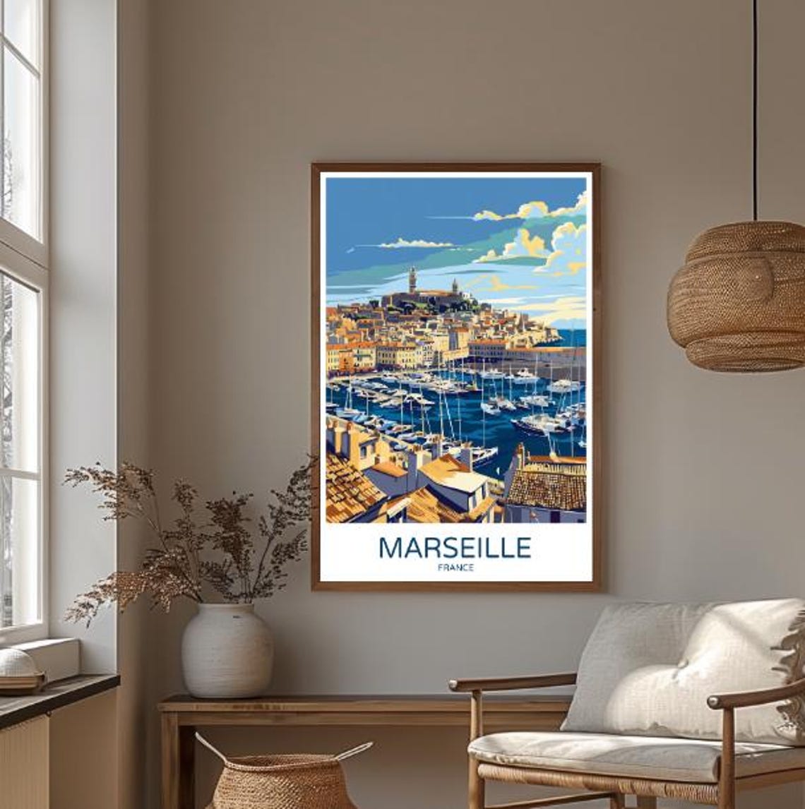 Marseille France Travel Poster Scenic Old Port And Coastal View Wall Art European City Print Travel Gift Home Decor - Image 3